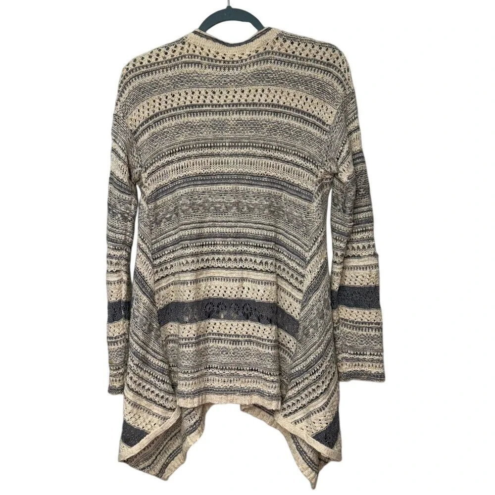 FREE PEOPLE Women's  Beige‎ Gray Draped Flowy Cardigan Size Medium